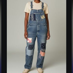 Tricia Fix Exclusive One-of-a-Kind Reworked Patchwork Americana Overalls